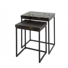 ZI Kimber Nesting Tables Black Gold